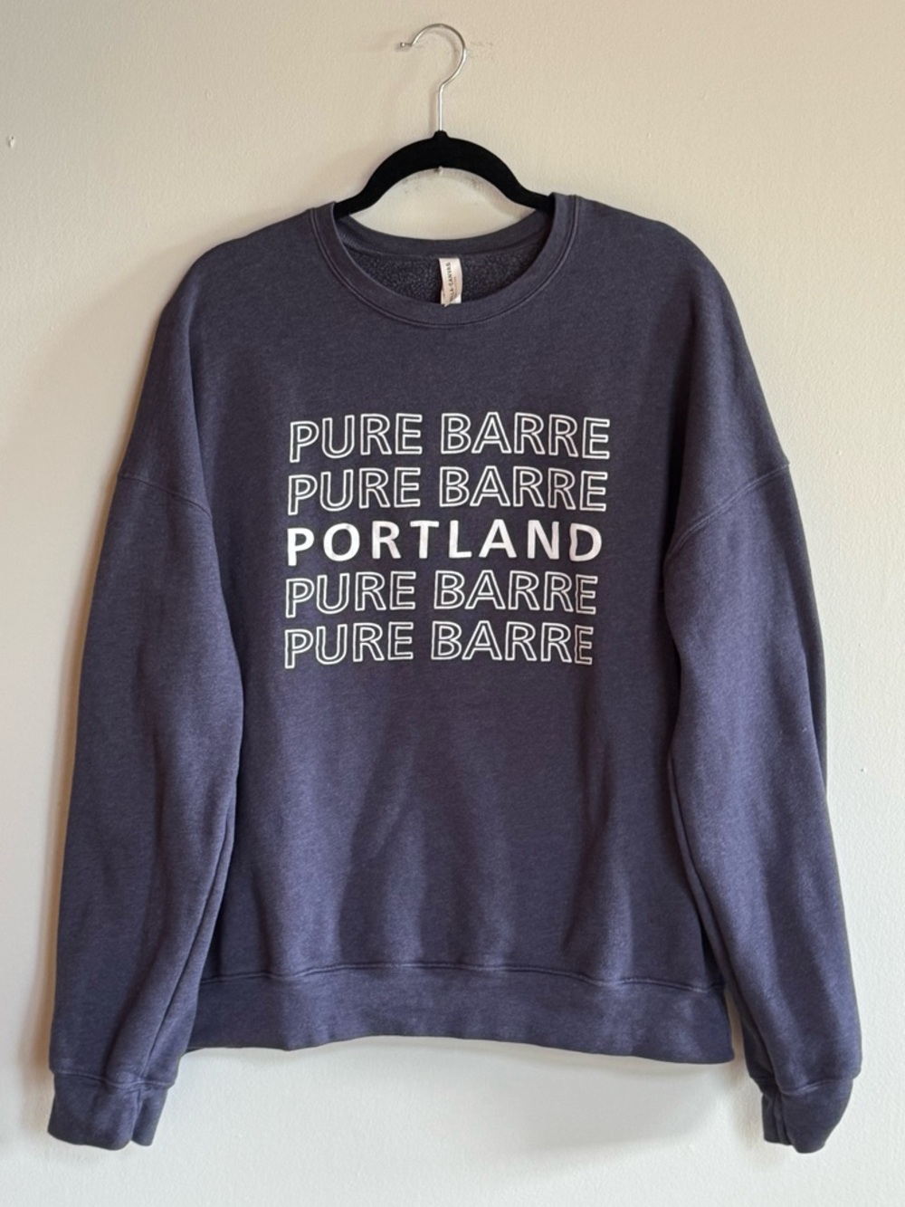 XL Pure Barre Portland Crewneck Sweatshirt Gray Logo Athleisure
